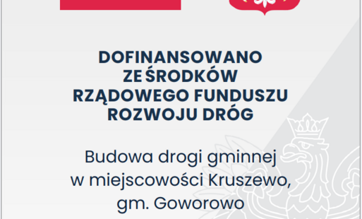 Plakat informacyjny o białym tle przedstawia w górnej części dwa oficjalne symbole państwowe: po lewej biało‑czerwoną flagę Polski, a po prawej godło z białym orłem w koronie na czerwonym tle. Pod nimi umieszczono duży, wyśrodkowany napis informujący o źr