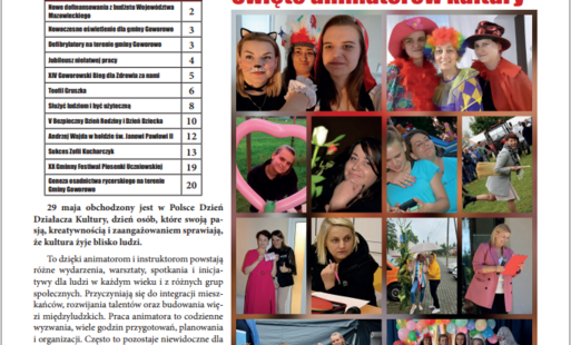 Okładka biuletynu „W Dolinie Orza”, numer 62 z 1 lipca 2026 roku. Górną część strony zajmuje pozioma, sepia‑tonowana fotografia przedstawiająca budynek stojący nad rzeką, otoczony drzewami, pełniąca funkcję graficznego motywu przewodniego pisma. Pod zdjęc