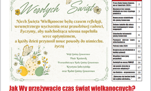 Okładka biuletynu „W dolinie Orza”, numer 61 z 31 marca 2026 roku. Górną część strony zajmuje pozioma, sepia‑tonowana fotografia przedstawiająca zabytkowy dwór stojący nad rzeką, otoczony drzewami. Pod zdjęciem widnieje tytuł pisma oraz informacja, że jes